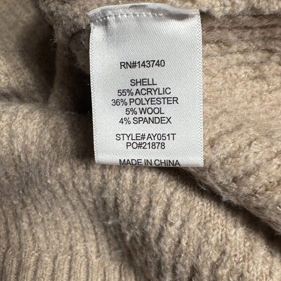 Tuckernuck Black & Tan Diamond Demi Turtleneck sweater size L large Hyacinth - Picture 9 of 10